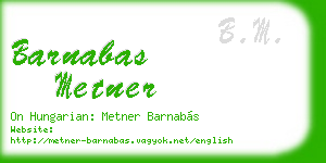 barnabas metner business card